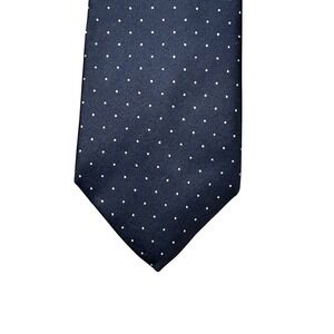 Neil Martin Mens Navy Blue White Pin Dot Silk Blend Necktie Formal Business Tie